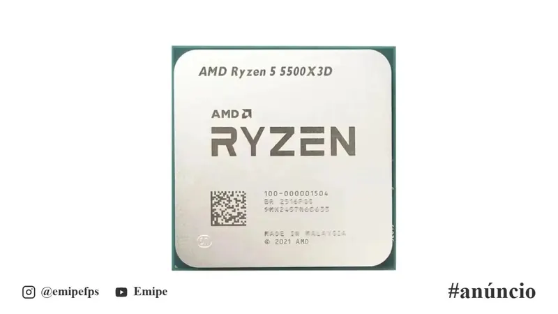 Ryzen 5 5500X3D, 4.0GHz Max Turbo, Cache 96MB, AM4, (Novo S/Box) em promoção na Shopee