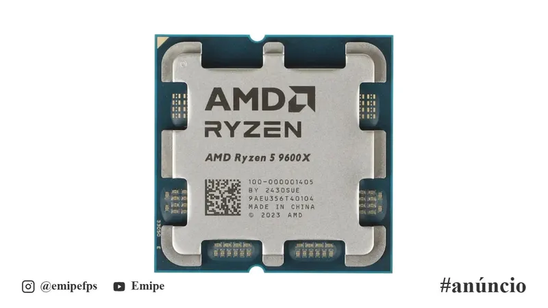 Processador AMD Ryzen 5 9600X, 3.9GHz (5.4GHz Turbo), 6-Cores 12-Threads, AM5 Novo (Sem Caixa ou Cooler) em promoção na Shopee