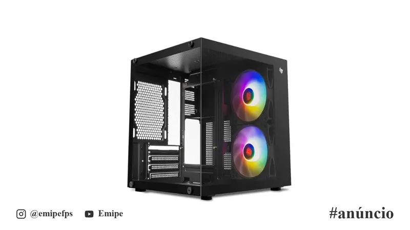 Gabinete Gamer Aquário Pichau Atom X, Mini-Tower, Lateral de Vidro, Com 2 Fans, Preto, PG-ATOMX-BK em promoção na Shopee