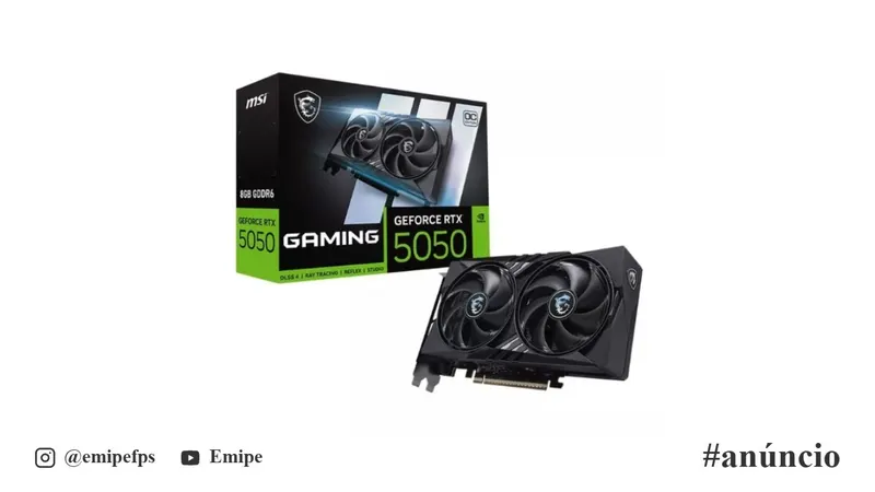 Placa de Vídeo MSI NVIDIA GeForce RTX 5050 GAMING OC 8GB 912-V538-009 em promoção na Shopee