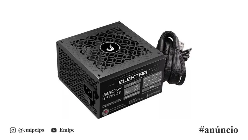 Fonte Rise Mode Elektra, 650W, 80 Plus Bronze, Pfc Ativo, Preto, Rm-Psu-Elk-650-B em promoção na Shopee