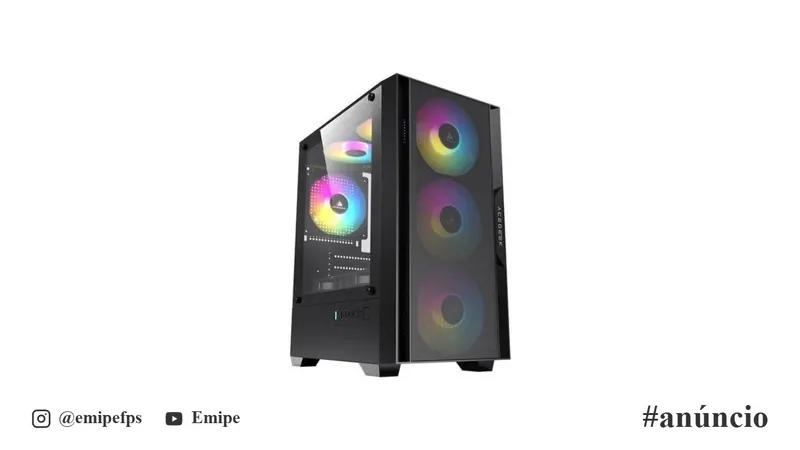 Gabinete Gamer Acegeek Stratus Mesh, Mid-Tower, Lateral de Vidro em promoção na Shopee