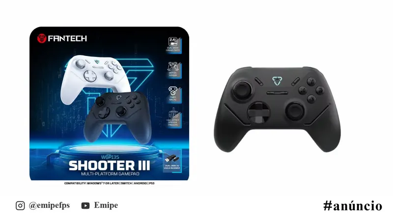 Controle Sem Fio Fantech Wgp13s, Analógicos/Gatilhos Hall Effect, 1KHz em promoção na AliExpress