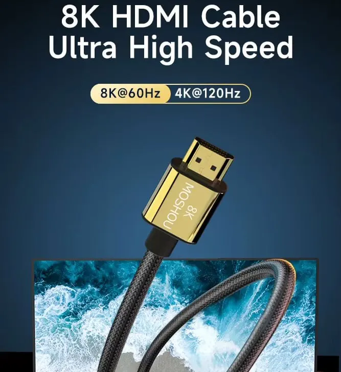 Cabo HDMI 2.1 Moshou 8K em promoção