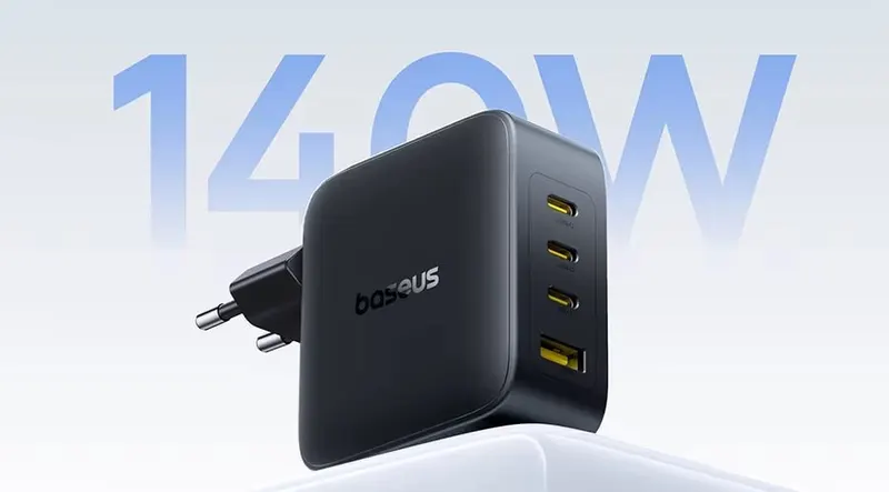 Carregador Baseus 140W GaN PD USB-C em promoção