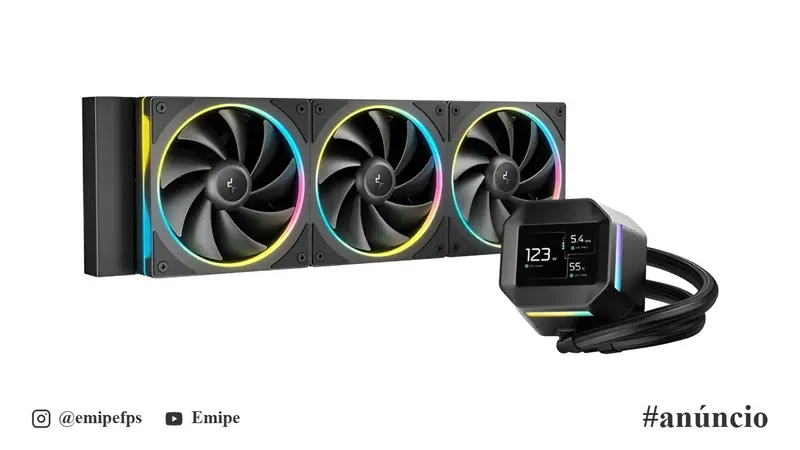 Water Cooler DeepCool LM360 com Tela em promoção