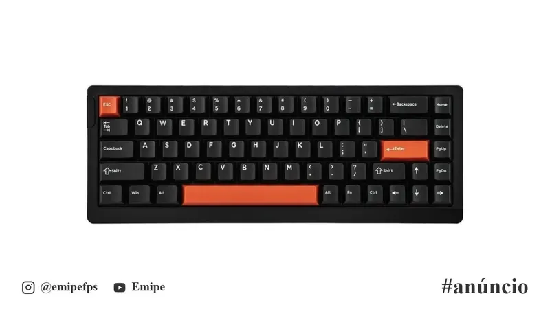 Teclado Mecânico Magnético Epomaker HE68 em promoção