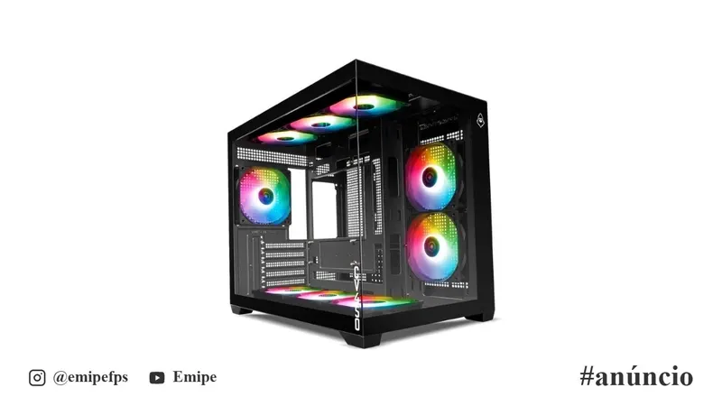 Gabinete Gamer Mancer CV450, Mini-Tower, Lateral de Vidro, com 9 Fans, Preto, MCR-CV4509F-BK em promoção na Shopee