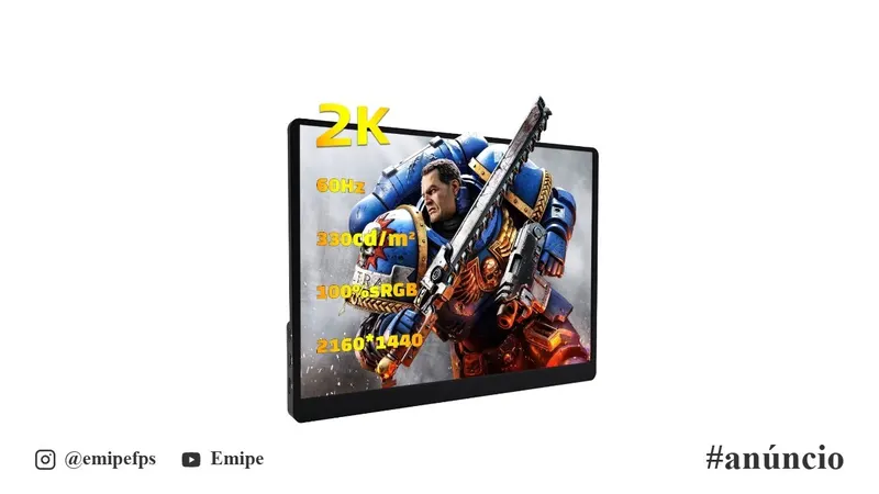 Monitor Portátil IPS ZSUS 2K de 14 Polegadas (2160×1440) 60Hz para Laptop, Xbox, PS4/5, Switch, Caixa de TV, Celular e PC QHD em promoção na AliExpress