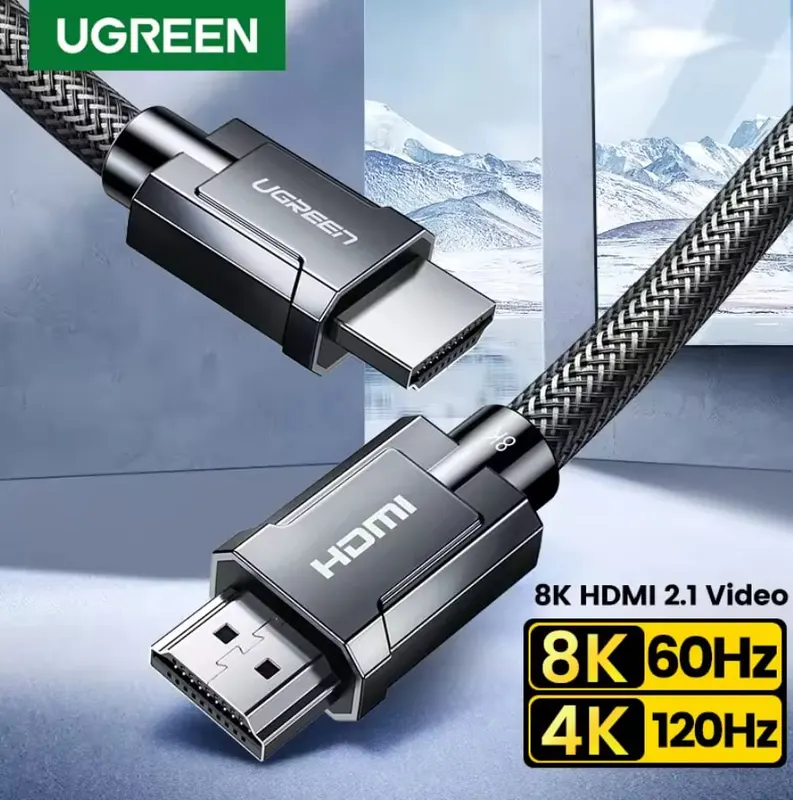 Cabo HDMI 2.1 Ugreen 8K 3m 48Gbps Ultra Alta para PS5 Xbox TV LG Samsung Projetor Home Theater Mi Box Xiaomi eARC Dolby Vision HDR10 em promoção na AliExpress