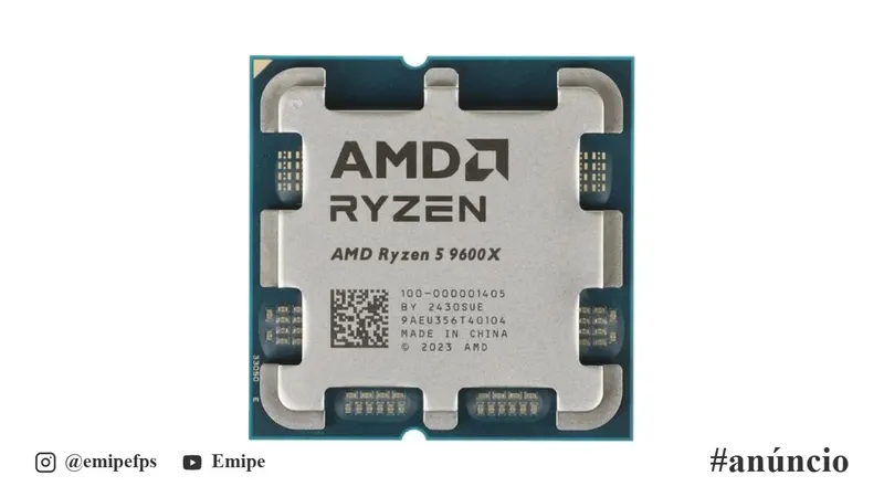 Processador AMD Ryzen 5 9600X, 3.9GHz (5.4GHz Turbo), 6-Cores 12-Threads, AM5 Novo em promoção na Shopee