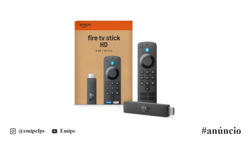 Amazon Fire TV Stick HD (Modelo Mais Recente), Controle Remoto por Voz com Alexa, Alimentado pela TV, com Configuração Simples e Acesso Antecipado à Alexa+ em promoção na Amazon