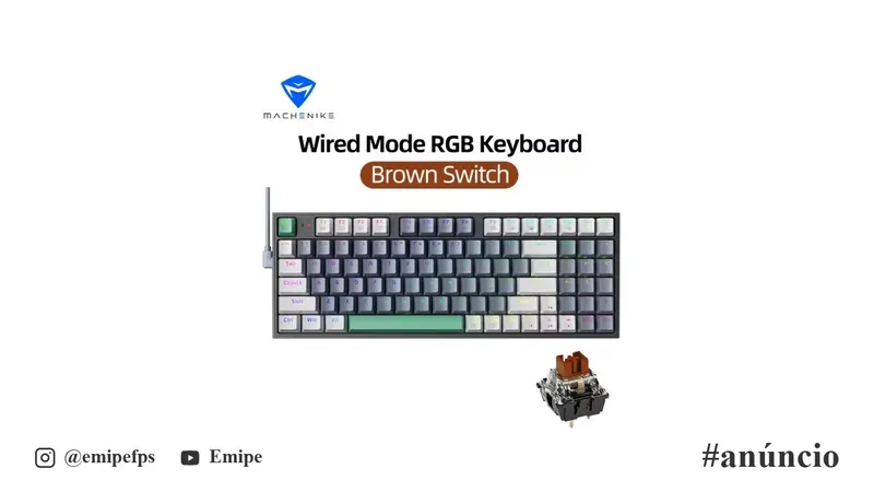 Teclado Mecânico Machenike K500 90% RGB, 94 Teclas, Huano Hot Swap em promoção na AliExpress