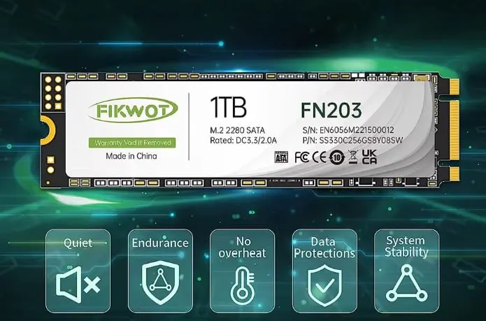 SSD SATA M.2 Fikwot 256GB 550MB/s em promoção na AliExpress