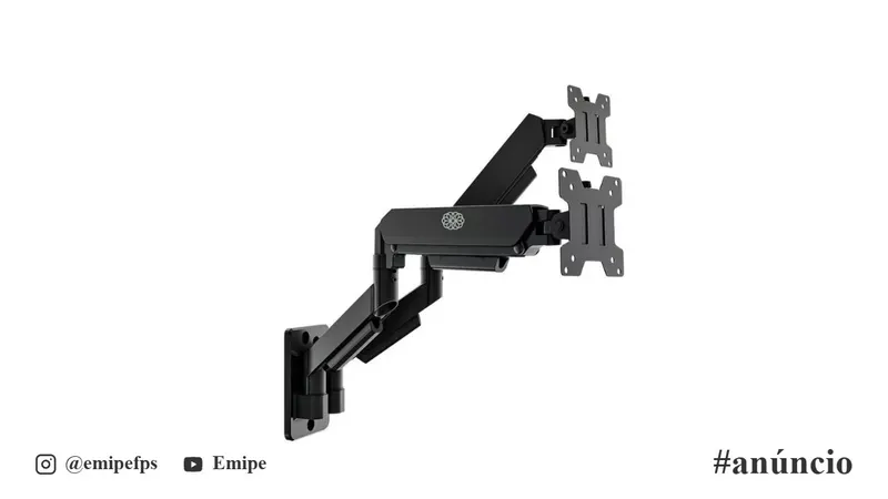 Suporte Articulado de Parede para Monitor Zinnia Fortress 200, Pistão a Gás, 17 Pol. a 32 Pol., Preto em promoção na Shopee