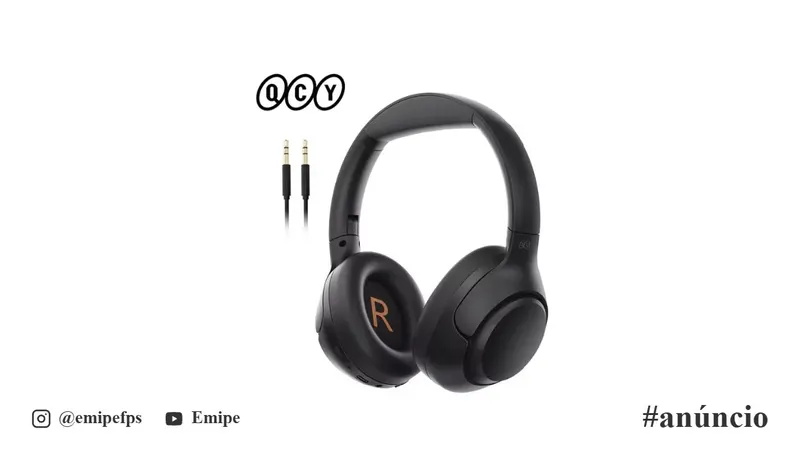 Headphone QCY-H3 ANC Auscultadores Sem Fios, Bluetooth 5.4, Hi-Res Audio, Over Ear Headset, Híbrido Active Cancelamento de Ruído, 60H, 43dB em promoção na AliExpress