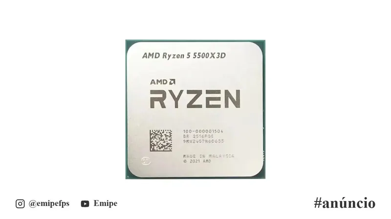 Processador AMD Ryzen 5 5500X3D, 4.0GHz Max Turbo, Cache 96MB, AM4, Novo sem Box, DDR4 em promoção na Shopee