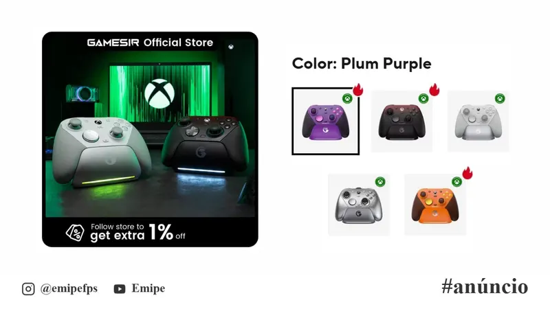 Controle GameSir G7 Pro Xbox Series X, S, One, Steam, PC, TMR, Gatilhos de Efeito Hall, Placas Frontais Magnéticas, Giroscópio, Base de Carregamento Inteligente em promoção na AliExpress