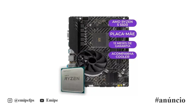Kit Upgrade Gamer AMD Ryzen 5 5500, A520M em promoção na Shopee