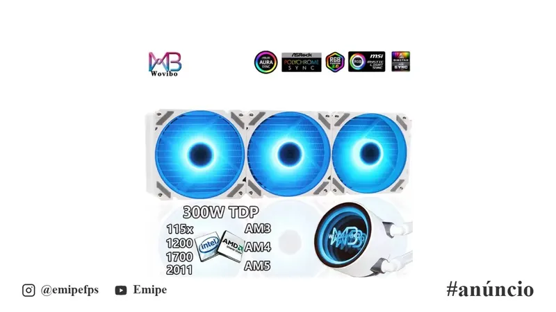 Water Cooler Wovibo ARGB para Processador AMD Ryzen Intel e Xeon em promoção na AliExpress