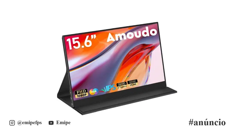Monitor Portátil Amoudo 15.6 1920x1080p Display Móvel IPS em promoção na AliExpress