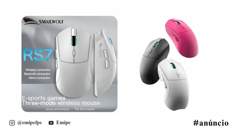 2x Mouse Smailwolf RS7 PAW3311 (Branco ou Preto) em promoção na AliExpress