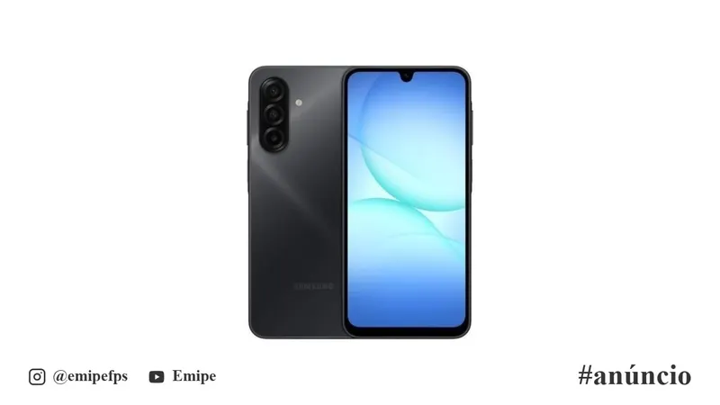 Smartphone Samsung Galaxy A17, 128GB, 4GB RAM, 4G, Preto + Fone Sem Fio em promoção na Shopee
