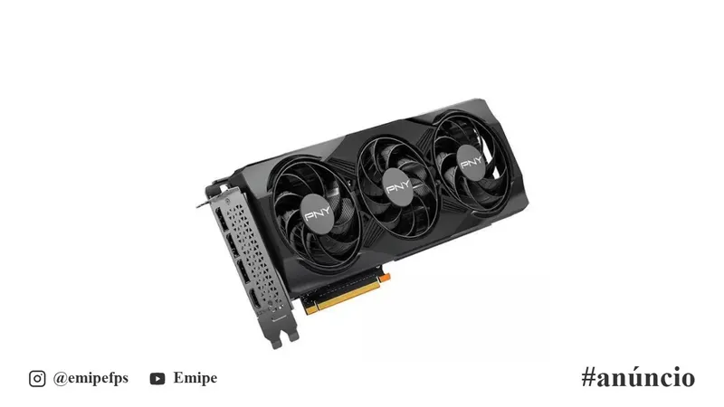 Placa de Vídeo PNY GeForce RTX 5070 OC Triple Fan, 12GB, GDDR7, 192-bit, VCG507012TFXPB1-O em promoção na Shopee
