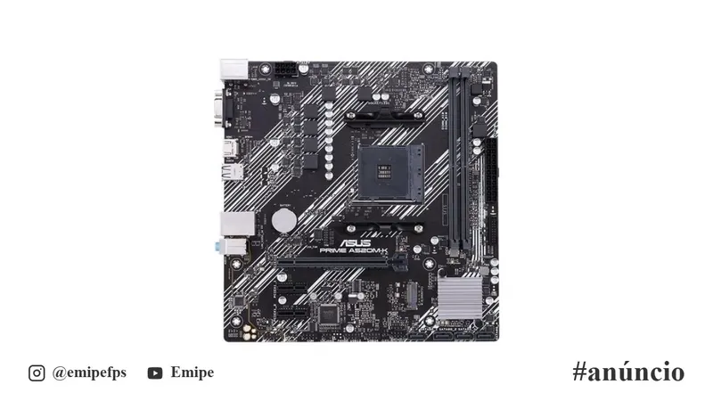 Placa-Mãe Asus Prime A520M-K, AMD AM4, 2xDDR4, mATX em promoção na Shopee