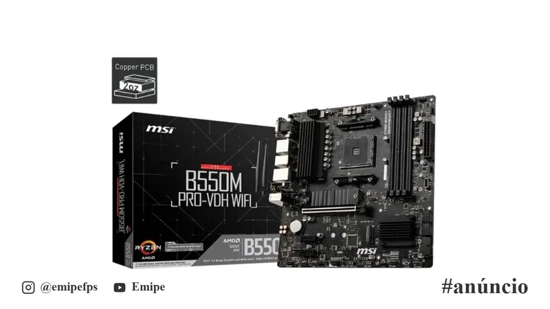 Placa-Mãe MSI B550M PRO-VDH WiFi DDR4 Socket AM4 Preto em promoção na Shopee
