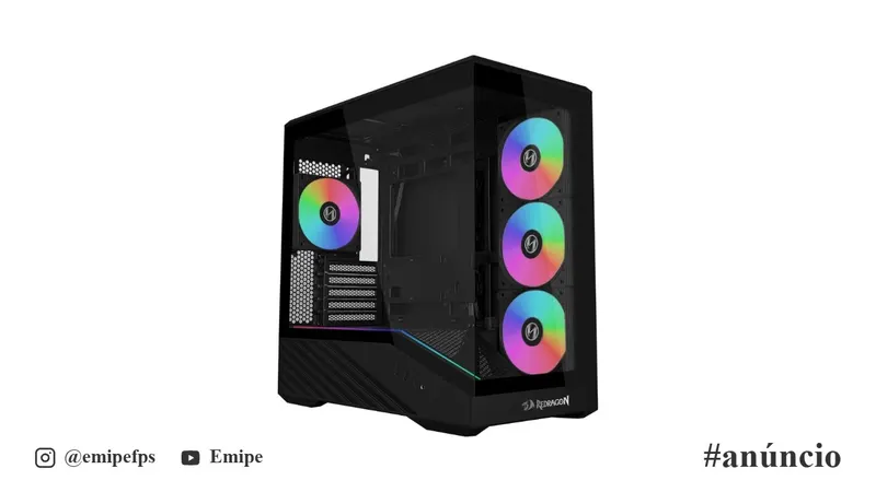 Gabinete Gamer Lian Li Vector V100 Mini Redragon Spec Preto Micro-ATX com 4 Fans Janela Lateral Vidro Temperado Compatível com Placas Mãe de Conectores Traseiros Fita LED ARGB em promoção na Amazon