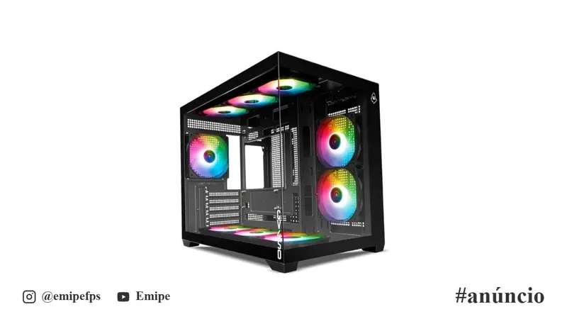 Gabinete Gamer Mancer CV450, Mini-Tower, Lateral de Vidro, com 9 Fans, Preto, MCR-CV4509F-BK em promoção na Shopee