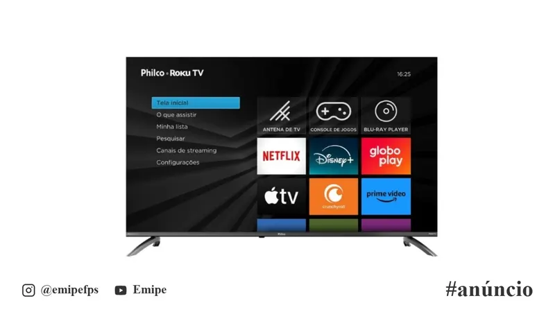 Smart TV Philco 50" 4K UHD Roku TV HDR10 Dolby Audio P50CRB Space Gray em promoção na Shopee