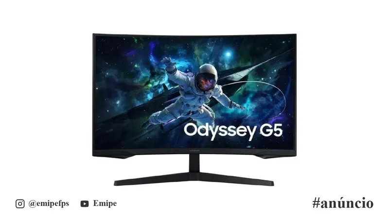 Monitor Gamer Samsung Odyssey G5 32", Resolução QHD, Taxa de Atualização de 165Hz & 1ms de Tempo de Resposta (MPRT), Curvatura com 1000R, HDR10, AMD FreeSync, Eye Saver Mode & Flicker Free Mode em promoção na Amazon