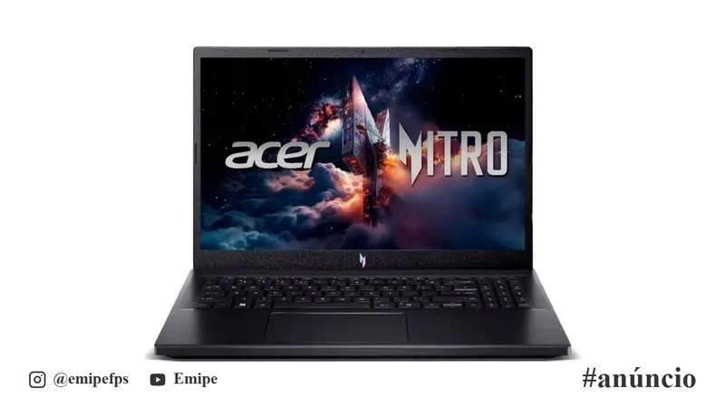 Notebook Gamer Acer Nitro V15, Intel Core i5-13420H, NVIDIA GeForce RTX 4060 8GB (75W), 16GB RAM DDR5 (Expansível), SSD de 512GB (Expansível), Tela IPS de 15,6" 165Hz, Linux em promoção na Amazon