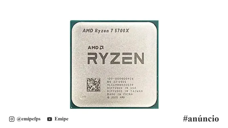 Processador Ryzen 7 5700X, 3.4GHz (4.6GHz Max) - Novo Sem Caixa em promoção na Shopee