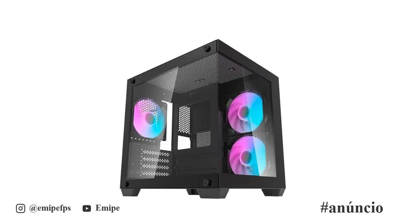 Gabinete Gamer Aigo Darkflash Durin D275M, Rainbow, Mid-Tower, Lateral de Vidro, 3 Fans, Preto, DC-D275M-B-BR2 em promoção na Shopee