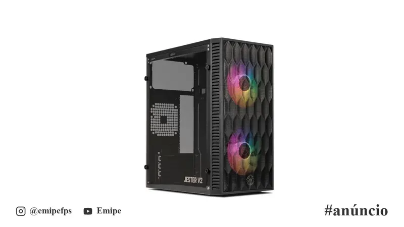 Gabinete Gamer TGT Jester V2 Rainbow, Mini-Tower, Lateral de Acrílico, com 2 Fans, Preto, TGT-JSRV2-BKGF02 em promoção na Shopee
