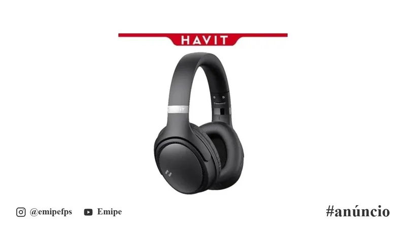 Headphone Sem Fio Havit H630BT Bluetooth 5.3 Multiponto On-Ear 3D 55h ENC (Preto, Branco, Bege ou Azul) em promoção na Shopee