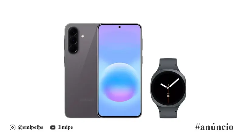 Galaxy A57 5G (128GB) Cinza + Galaxy Watch8 BT 40mm Grafite em promoção na Shopee