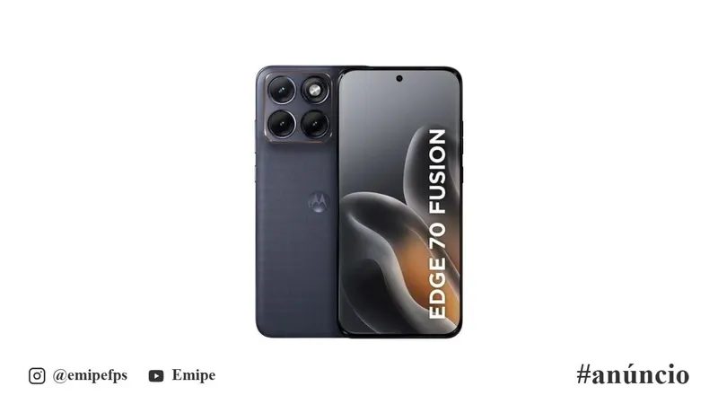 Smartphone Motorola Edge 70 Fusion 5G, 12GB RAM, 256GB, Câmera Sony LYTIA 710 de 50MP, Tela Extreme AMOLED 1.5K de 144Hz, Grafite em promoção na Mercado Livre