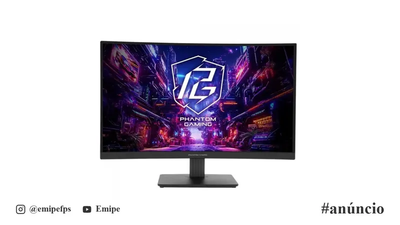Monitor Gamer ASRock Phantom Gaming 27 Pol. Curvo em promoção na Shopee