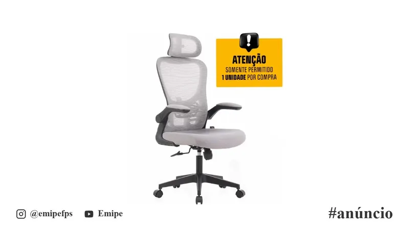 Cadeira de Escritório Dr. Office Handy V2, Mesh, Cinza e Preta, DR-CH-HV2R1DGF em promoção na Shopee