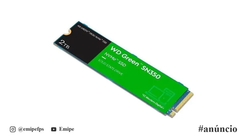 SSD WD Green SN350, 2TB, M.2 2280, NVMe PCIe 3.0, 3200MB/s em promoção na Shopee
