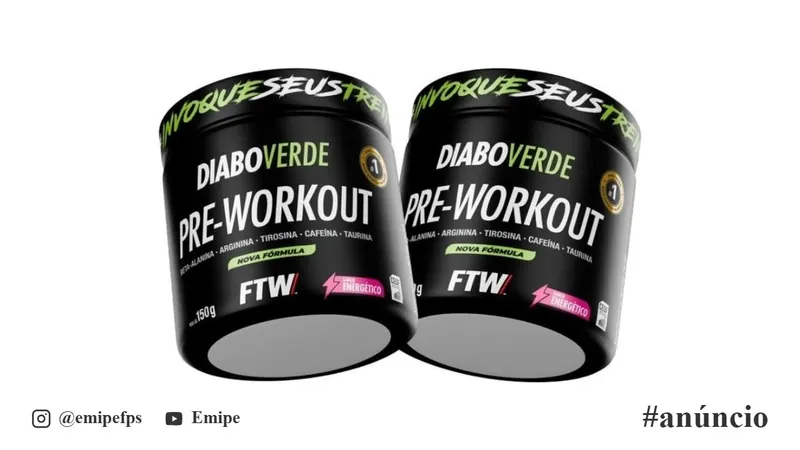 Kit 2x Pré Treino Diabo Verde Pre-Workout 150g FTW em promoção na Shopee