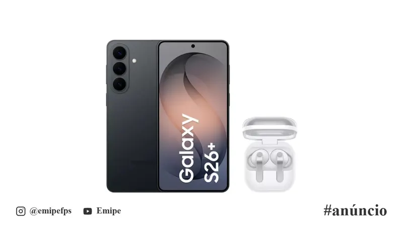 Galaxy S26+ (256GB) Preto + Buds4 Pro Branco em promoção na Shopee