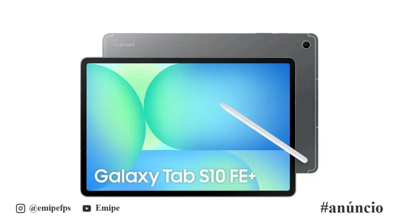 Tablet Samsung Galaxy Tab S10 FE+ WiFi, 128GB, 8GB, Tela 13.1" 90Hz, S Pen e Capa Inclusas em promoção na Magalu