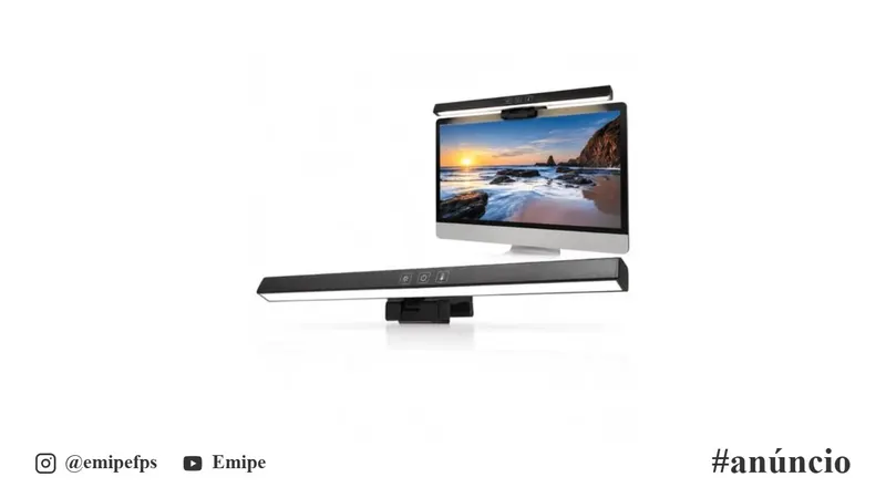 Lightbar Luminária LED Monitor Barra Ajustável Intensidade Iluminação CHEF D em promoção na Shopee