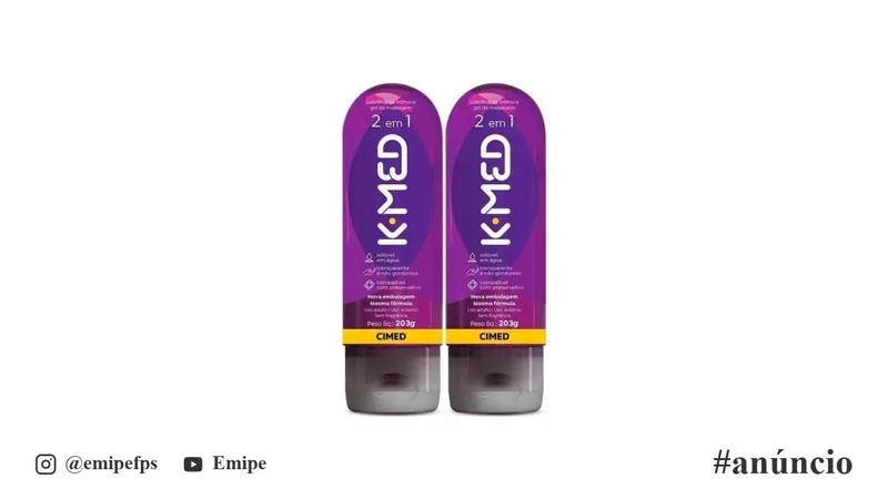 Kit com 2 Unidades Gel Lubrificante Íntimo K-Med 2 em 1 200ml em promoção na Shopee