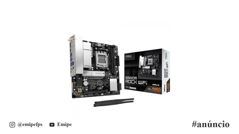 Placa-Mãe ASRock B850M Rock WiFi, Chipset B850, AMD AM5, mATX, DDR5 em promoção na Shopee